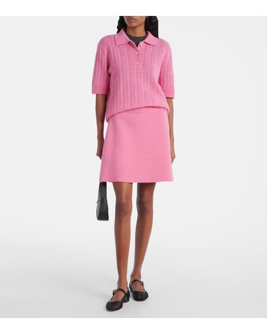 Lisa Yang Pink Masy Cashmere Polo Sweater