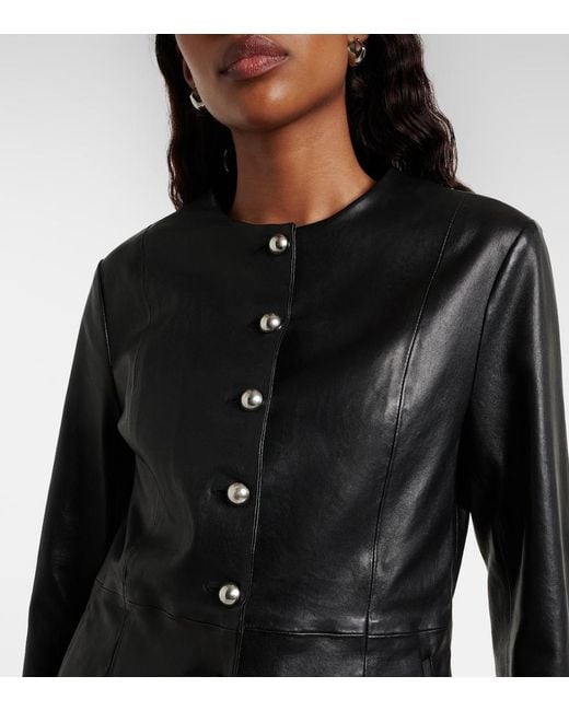 Nour Hammour Black Parlor Leather Jacket
