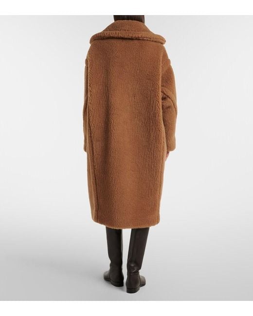 Max Mara Brown Wool And Silk Teddy Coat