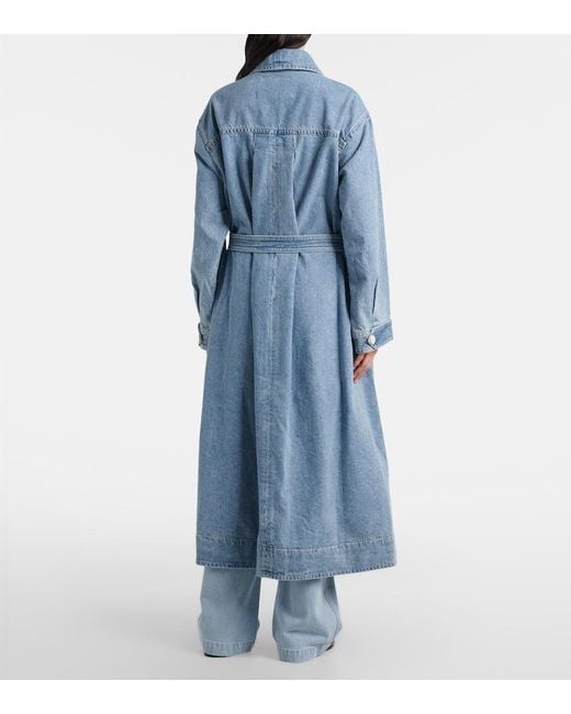 Agolde Blue X Maria Mcmanus Denim Wrap Coat