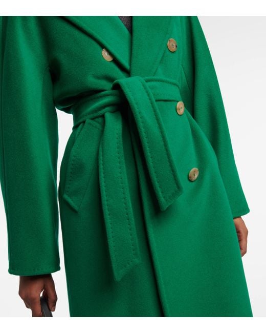 Max Mara Green Madame Wool And Cashmere Coat