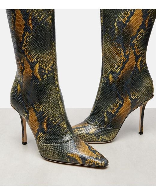 Jimmy Choo Green Archive Boot 100 Leather Knee-High Boots