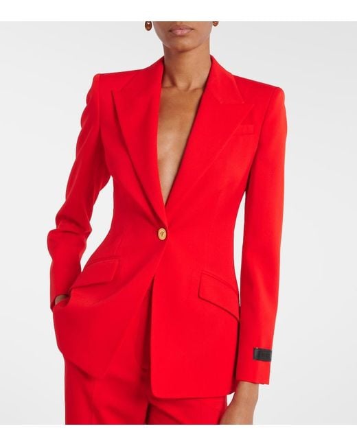 Versace Red Wool Blazer