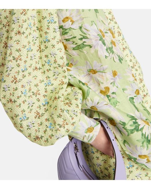ALÉMAIS Green Astra Floral Linen Shirt