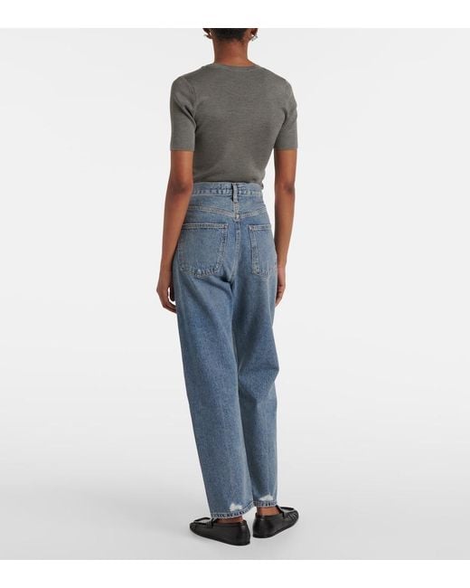 Agolde Blue 90S Mid-Rise Straight Jeans