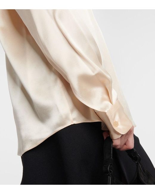 Khaite Natural Argo Silk Charmeuse Blouse