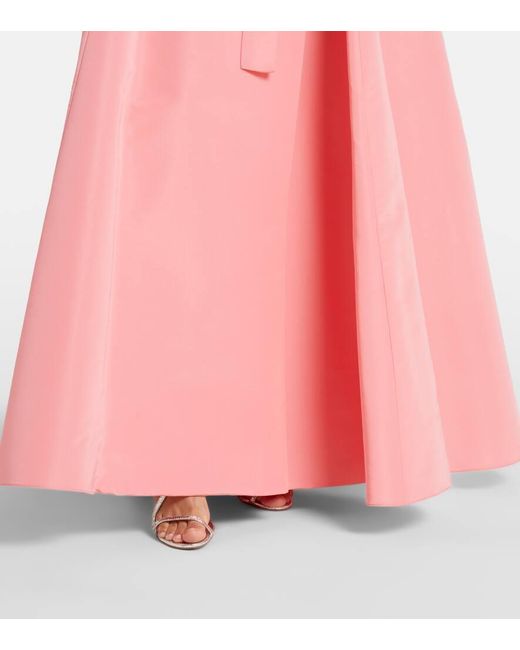 Carolina Herrera Pink Belted Silk Gown