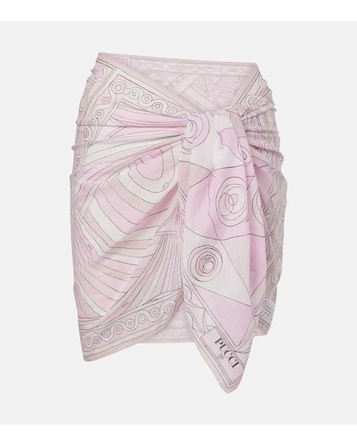 Emilio Pucci Pink Occhi Cotton Beach Cover-Up