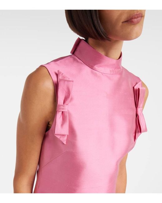 Valentino Pink Silk Shantung Minidress