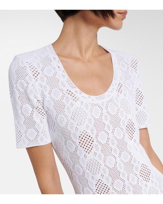 Alaïa White Lace Midi Dress