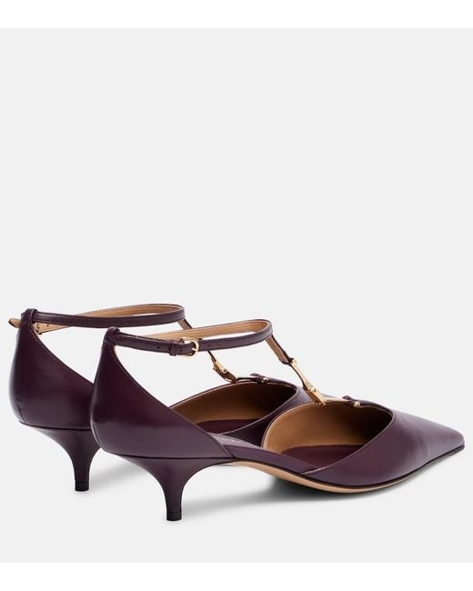 Ferragamo Brown Traci 40 Leather Pumps
