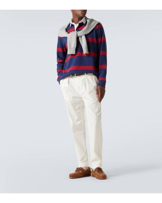 Polo Ralph Lauren Blue Striped Cotton Polo Shirt for men