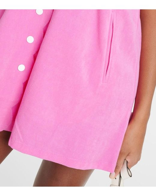 Marysia Swim Pink Scalloped Cotton Blend Minidress