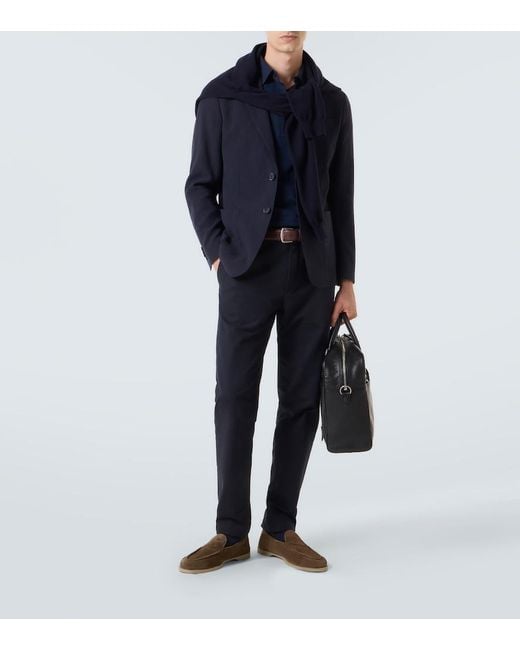 John Lobb Brown Pace Suede Loafers for men