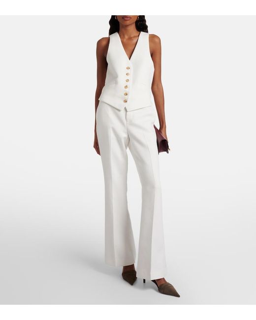 Vince White Mid-Rise Flared Pants