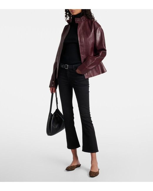 AG Jeans Black Jodi Cropped Flared Jeans