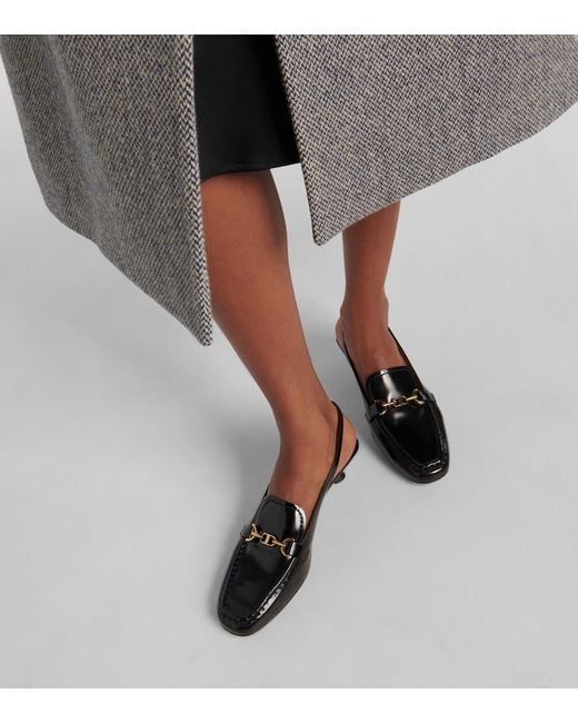 Tod's Black 35 Leather Slingback Pumps