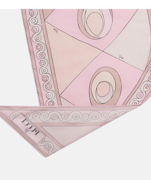 Emilio Pucci Pink Occhi Silk Twill Scarf