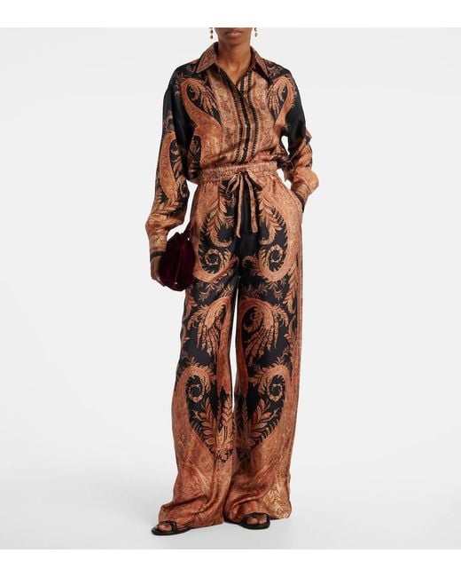 Zimmermann Brown Hypnotic Silk Shirt