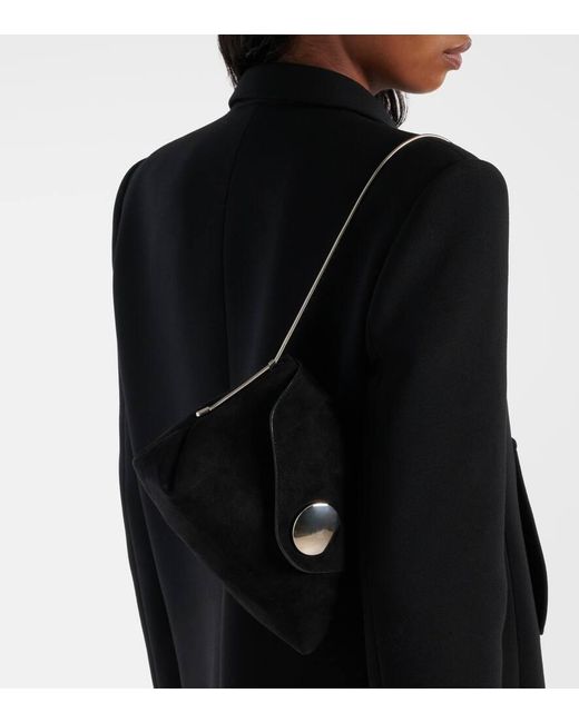 Khaite Black Schultertasche Bobbi Aus Veloursleder