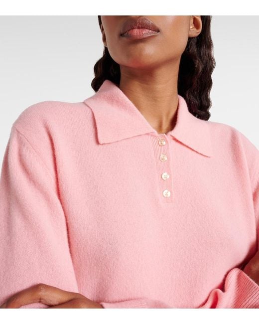 Leset Pink Jesse Wool Polo Shirt