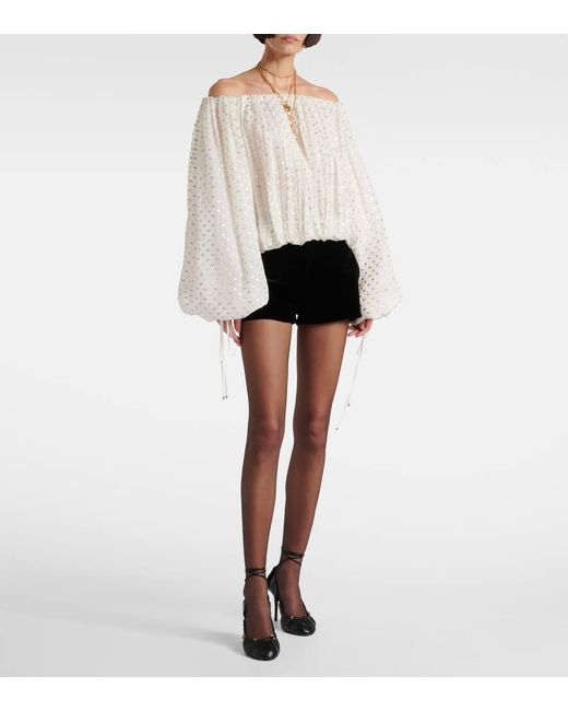 Chloé Black Shorts Aus Baumwollsamt