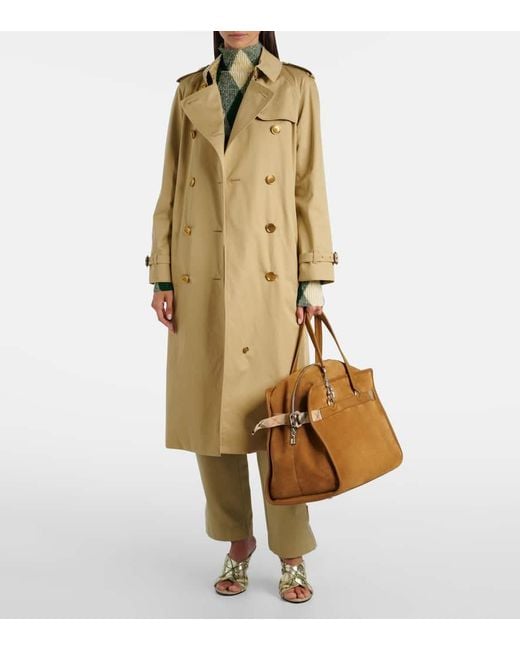 Burberry Brown Weekender B Clip Holdall Aus Veloursleder