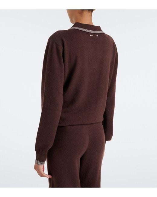 The Upside Brown Coco Luna Cashmere-Blend Polo Sweater