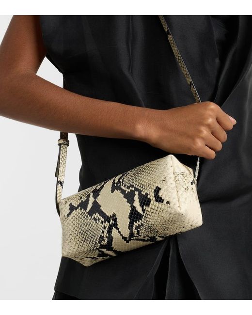 Khaite Metallic Kye Mini Snake-Effect Leather Crossbody Bag
