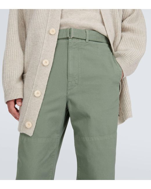 Lemaire Green Belted Denim Pants for men