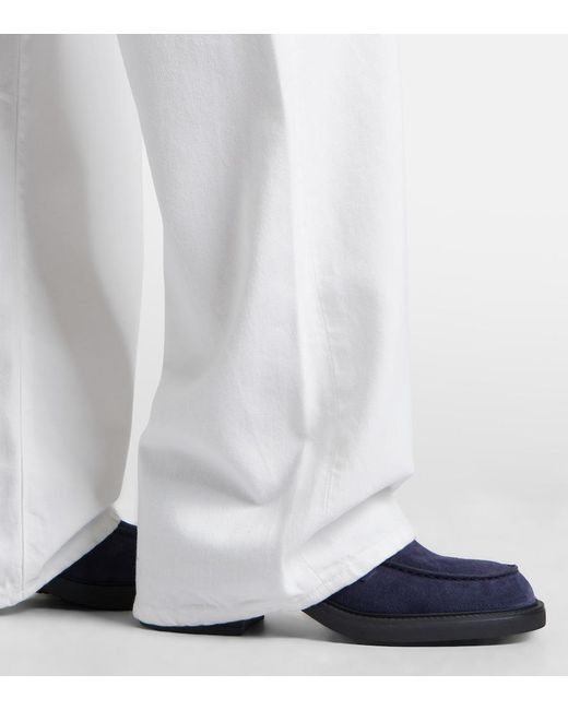 Tod's Blue Suede Loafer Pumps