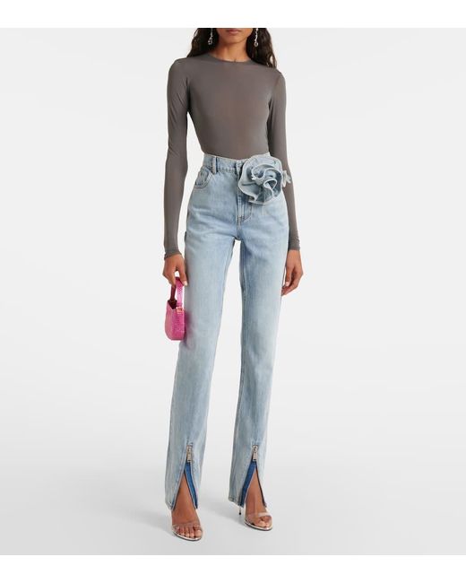 Area Blue High-Rise Straight Jeans