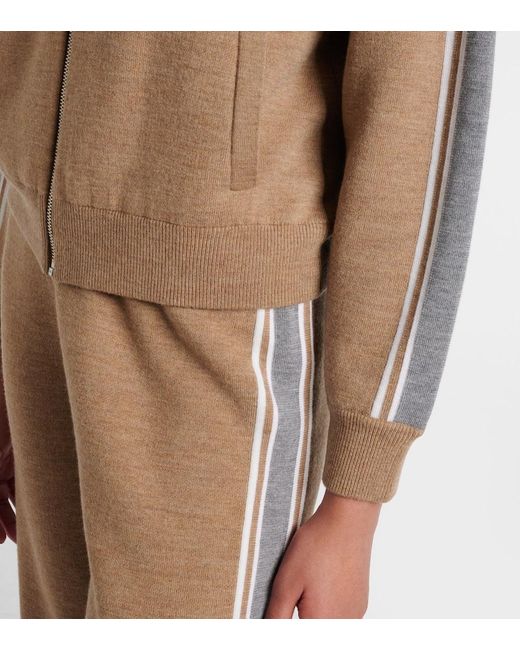 Fusalp Brown Benada Striped Wool-Blend Jacket
