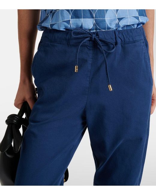Pantalones cropped Terreno de algodon Max Mara de color Blue