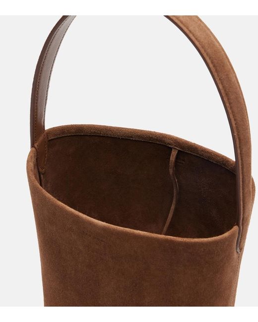 The Row Brown Tote Bag Park Edge N/S Small Aus Veloursleder