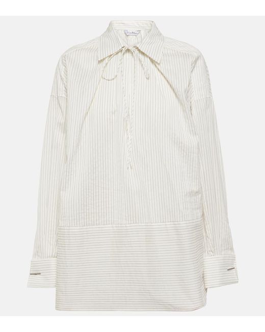 Camisa Saletta de algodon y seda a rayas Max Mara de color White