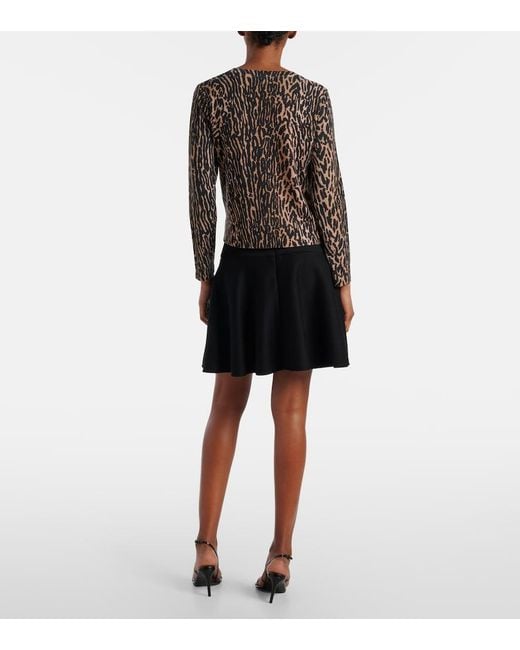 Rixo Black Bedruckter Cardigan Peony Aus Wolle