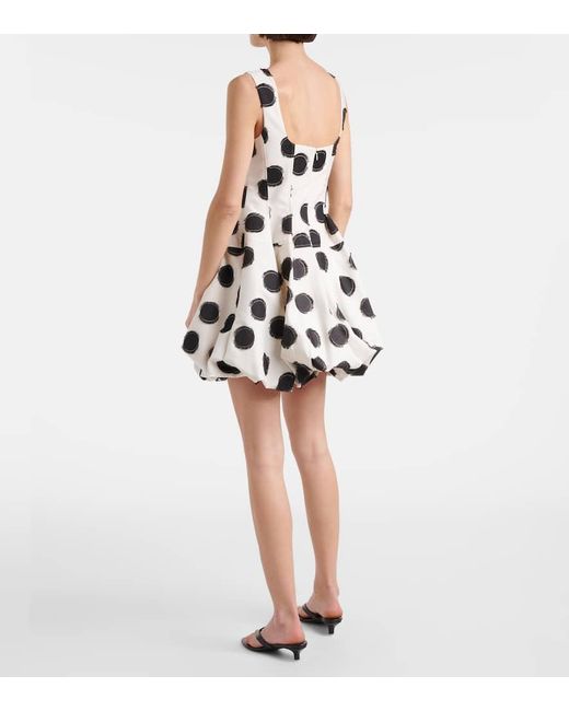 Jonathan Simkhai White Juni Polka-Dot Minidress