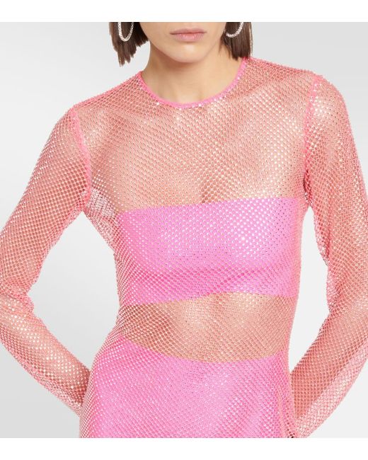 GIUSEPPE DI MORABITO Pink Verziertes Minikleid Mit Federn