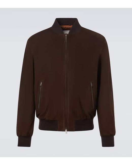 Tod's Brown Suede Bomber Jacket for men