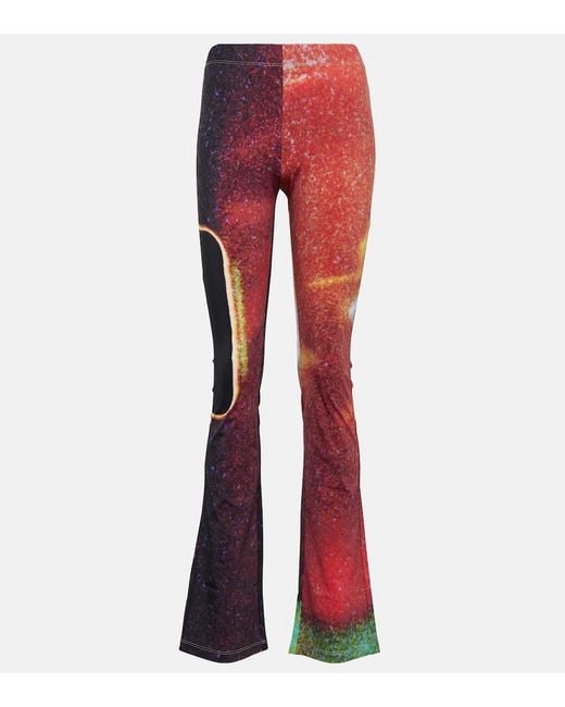 MM6 by Maison Margiela Red Printed Leggings