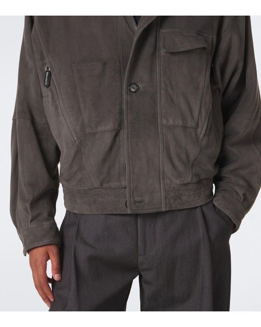 Giorgio Armani Gray Suede Jacket for men