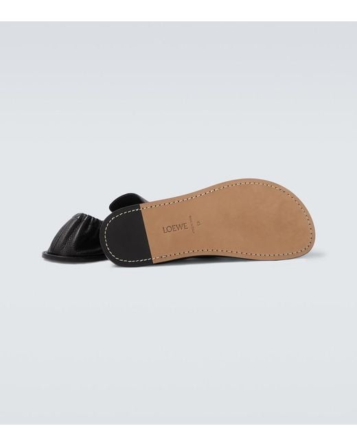 Loewe Black Flex Leather Loafers for men