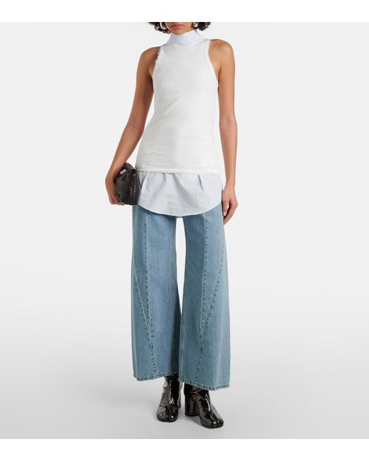 Maison Margiela White Convertible Cotton Top