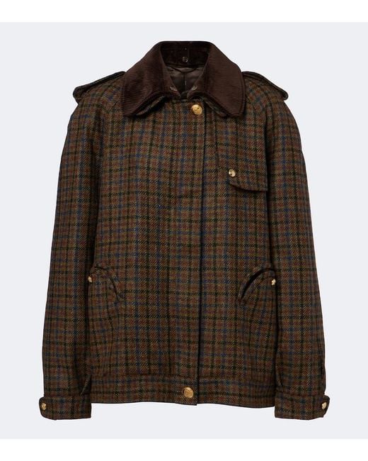 Blazé Milano Brown Chausie Checked Virgin Wool Jacket