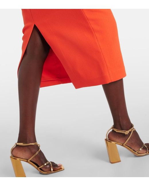 Rebecca Vallance Red Alani Bow-Detail Gown