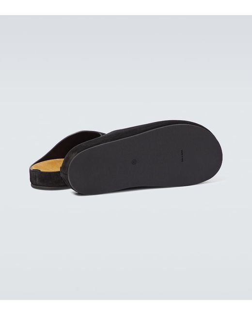 The Row Slippers Hugo Aus Veloursleder in Black für Herren