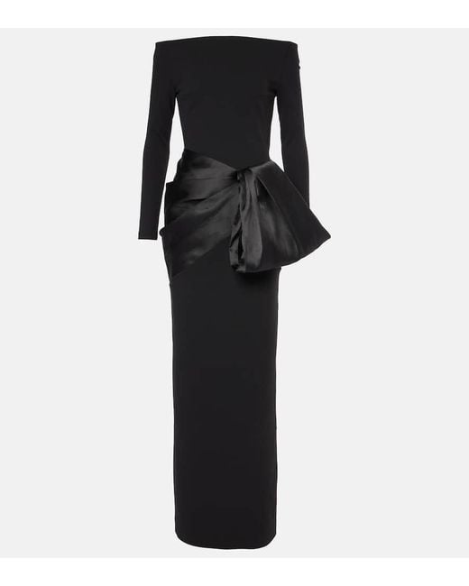 Solace London Black Off-Shoulder-Robe Kori Aus Samt