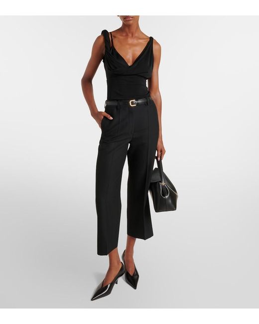 Totême Black Cowl-Neck Top