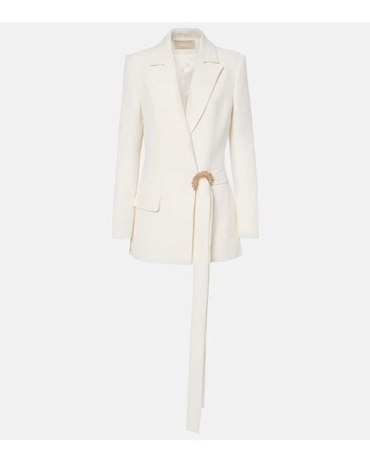 Elie Saab White Verzierter Blazer